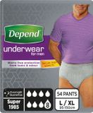Depend Super incontinentiebroekjes voor mannen - Maat L/XL - Extra plus absorptie - 54 stuks