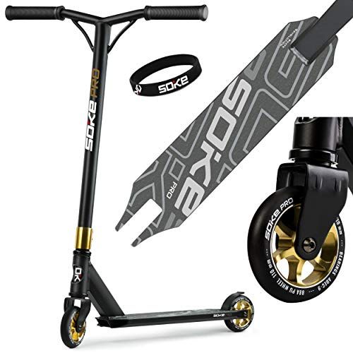 SOKE Stunt Scooter Pro Kick-Scooter - Zwart-Goud