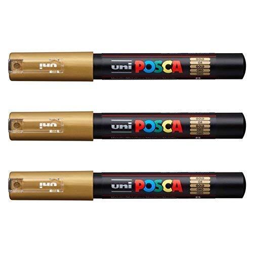 Posca PC-1M van Uni-Ball - Goud [Pack van 3]