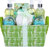 BRUBAKER Cosmetics Bad en Body Set - Witte Thee en Gember Geur - 9-delige Cadeauset in Mandje