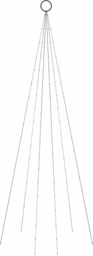 vidaXL Vlaggenmast Kerstboom 108 LED's Koudwit 180 cm