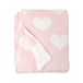 Living Textiles Roze harten chenille zachte babydeken