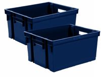 EDA Opbergkrat stapelbaar - 2x - kunststof - 10 Liter - Blauw