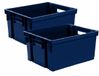 EDA Opbergkrat stapelbaar - 2x - kunststof - 10 Liter - Blauw
