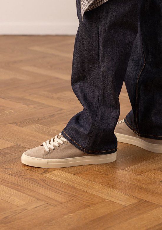 Manfield Heren Taupe Suède Sneakers Maat 43