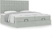 Prolenta Maison Exclusive - Ottoman bedframe met lichtgrijs matraskussen, 200x200 cm, fluweel