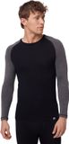 DANISH ENDURANCE Thermoshirt met Lange Mouwen voor Heren - van Merino Wol - Zwart/Donkergrijs - Maat XL