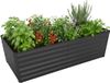Relaxdays Moestuinbak - 57x180x90 cm - Verzinkt Metaal - Antraciet