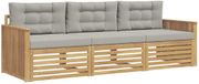 vidaXL Banc 3 pièces Blanc et Gris Clair Acacia Massif Bois