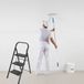 OUTARO Escabeau de cuisine pliable - Blanc/Noir - 3 marches - 97cm - Escabeau domestique - Pliable