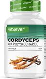 Vit4ever Cordyceps paddenstoel - 300 capsules met 650 mg echt CS-4 extract - 40% bioactieve polysachariden - hoge dosering - rupsschimmel - veganistisch