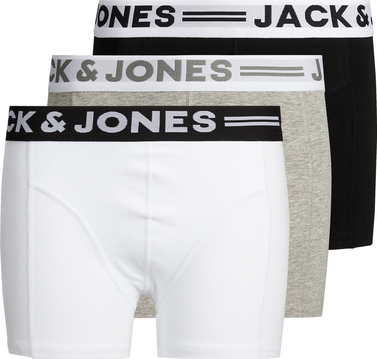 Jack&Jones junior JACK&JONES JUNIOR Jongens Trunks 3-Pack - Black - Maat 152