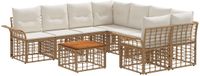vidaXL - Bankenset - 9-delig - Natuurlijk en Crème Wit - Polyrattan