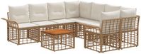 vidaXL - Bankenset - 9-delig - Natuurlijk en Crème Wit - Polyrattan