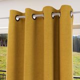 Soleil d'ocre, Gordijn met ogen, isolerend, 100% ondoorzichtig, 135 x 300 cm, eclips mosterd