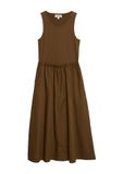 s.Oliver Jurk, Halter, Lange mouw, Katoen, Donkerbruin, Maat 46