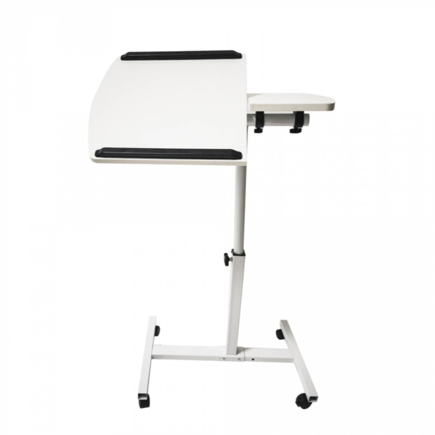 vdd laptoptafel laptopstandaard - bijzettafel bedtafel - verrijdbaar wieltjes - hoogte verstelbaar - wit