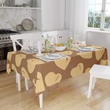 Bonamaison Tafelkleed, Anti-Mold, Sneldrogend, Waterdicht, 100% Polyester Tafellaken, Bruine tinten, 140 x 160 Cm - Ontworpen en Vervaardigd in Turkije