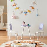 en.casa Kindertafel met 2 kinderstoelen Simrishamn wit en lila