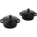 SILVERCREST Kleine ovenschaaltjes met deksel, 2 stuks (Zwart)