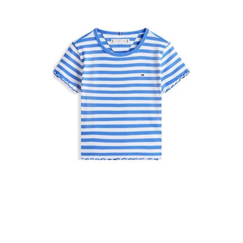 Tommy Hilfiger T-shirt rib gebreid hemelsblauw/wit