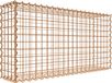Gabion rouillé 100 cm x 50 cm x 20 cm (L x H x P), maille 5 cm x 5 cm, spirale