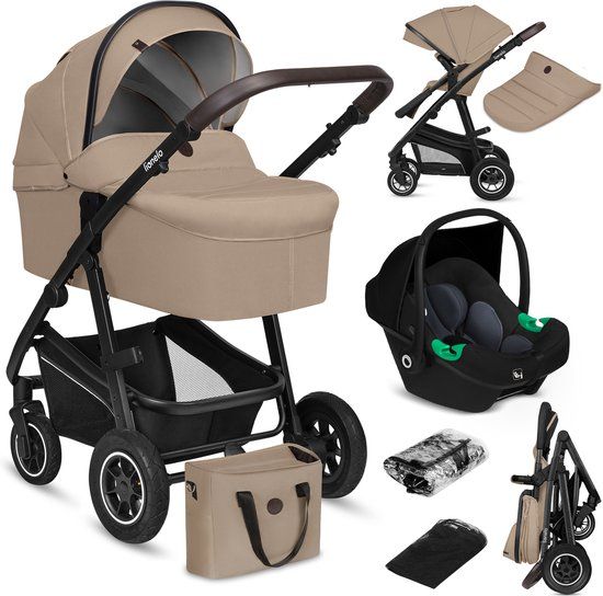Lionelo Bianka - Kinderwagen 3 in 1 - incl. autostoel - 0-22kg - Beige