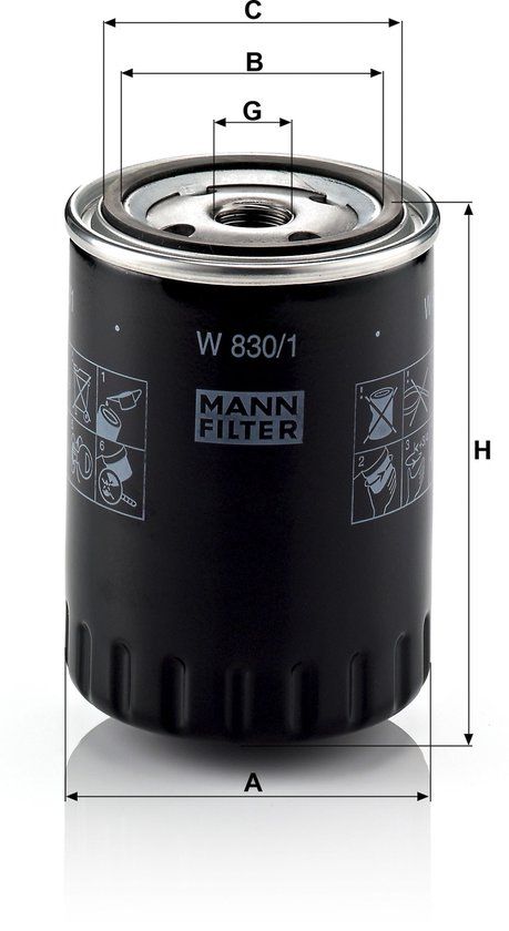 MANN-FILTER Oliefilter W 830/1
