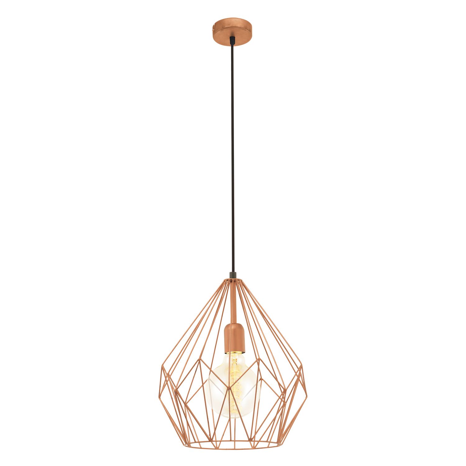 EGLO Carlton Hanglamp - Koper - E27 - Ø 31 cm