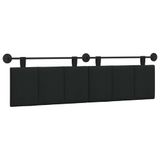 vidaXL Hangend hoofdbord Zwart Stof