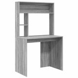 vidaXL Bureau Grijs Sonoma 91 x 50 x 149 cm Bewerkt Hout