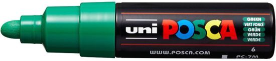 Uni Posca PC-7M - Kleur Groen - 4.5â€“5.5 mm Breed Rond - Geschikt op vele materialen zoals kunststof hout karton papier glas textiel