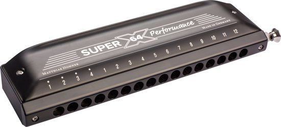 Hohner Super 64X Performance chromatische mondharmonica - zwart