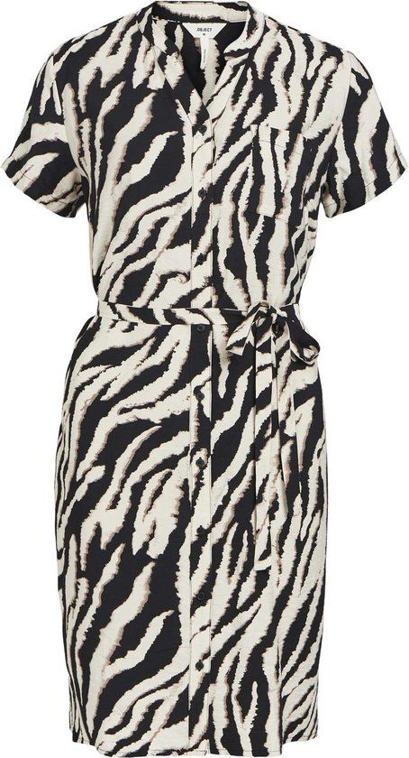 OBJECT Objjacira S/s Shirt Dress Jurk Dames - Zand - Maat 40
