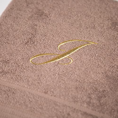 Caleffi Geborduurde gastendoek - Katoen - Koffie - Standaard - 71342