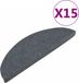 vidaXL - Zelfklevende trapmatten - 15 stuks - 56x17x3 cm - Grijs