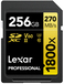 Lexar Professional Gold 256GB SDXC UHS-II V60 Memory Card - 270MB/s Read, 180MB/s Write
