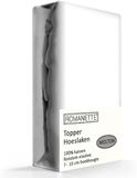 Romanette Molton Topper Hoeslaken 180 x 220 cm - Wit - Lits-jumeaux