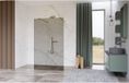 FortiFura Galeria Vrijstaande Inloopdouche - 100x200cm - Rookglas - Antikalk - 8mm Veiligheidsglas - Geborsteld Messing (Goud)
