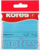 Kores Zelfklevende memoblaadjes 'NEON', 75 x 75 mm, blanco, neonblauw