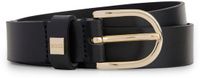 BOSS Leren Riem Scarlet Leather Belt 2,5 W80 Black Zwart