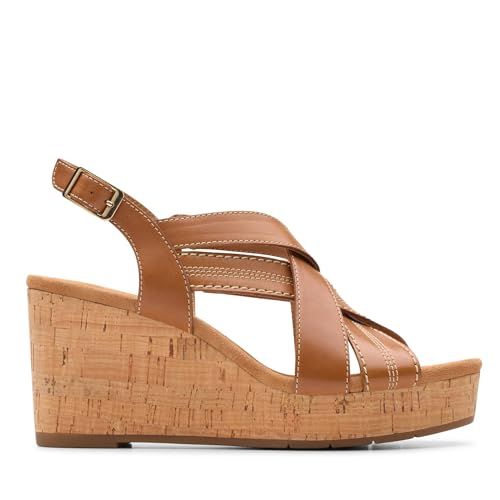 Clarks Sabina Sling Womens Tan Leather, 7.5