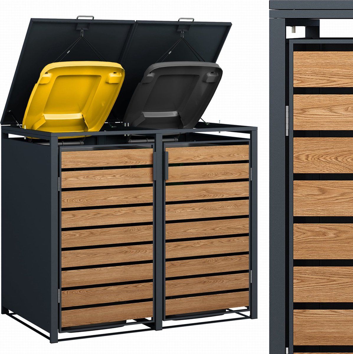 Viking Choice Container ombouw - 2 containers - 132x80x116cm - antraciet hout