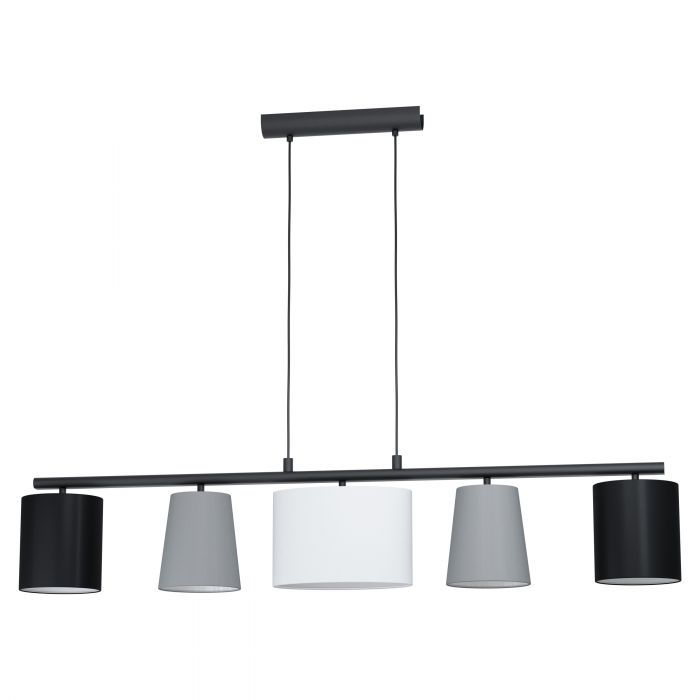 EGLO ALMEIDA 1 Hanglamp - Zwart/Wit/Grijs - E14 - 110cm