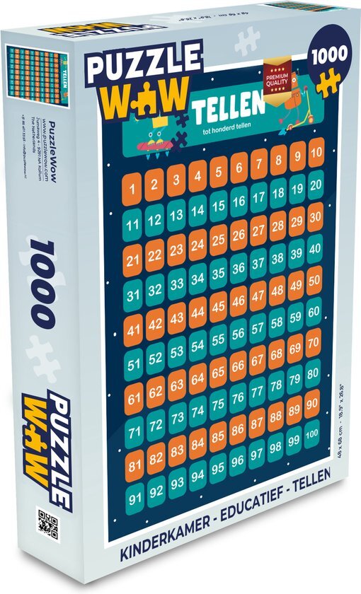 MuchoWow Puzzel Kinderkamer - Educatief - Tellen - Meiden - Jongetjes - Kinderen - Blauw - Kindje - Legpuzzel - Puzzel 1000 stukjes volwassenen - Sinterklaas cadeautjes - Sinterklaas voor grote kinderen