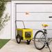 Maison Exclusive - Remorque à vélo, pour chiens, jaune et noire, en tissu Oxford et en fer