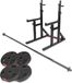 Gorilla Sports Rack à squats avec set de pinces en plastique de 40 kg - 30 mm - Serrure à vis