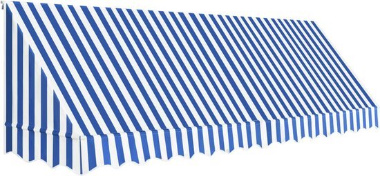 vidaXL Luifel 400x120 cm blauw en wit