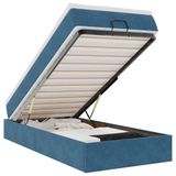 VidaXL Lit coffre avec matelas, bleu foncé, 90x190 cm, velours