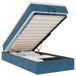 VidaXL Lit coffre avec matelas, bleu foncé, 90x190 cm, velours